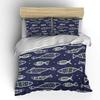 Set Copripiumino con Design di Pesci Colorati Fantasia Stampa Digitale Poliestere Biancheria da Letto con Chiusura a Zip Per Regali per Bambini
