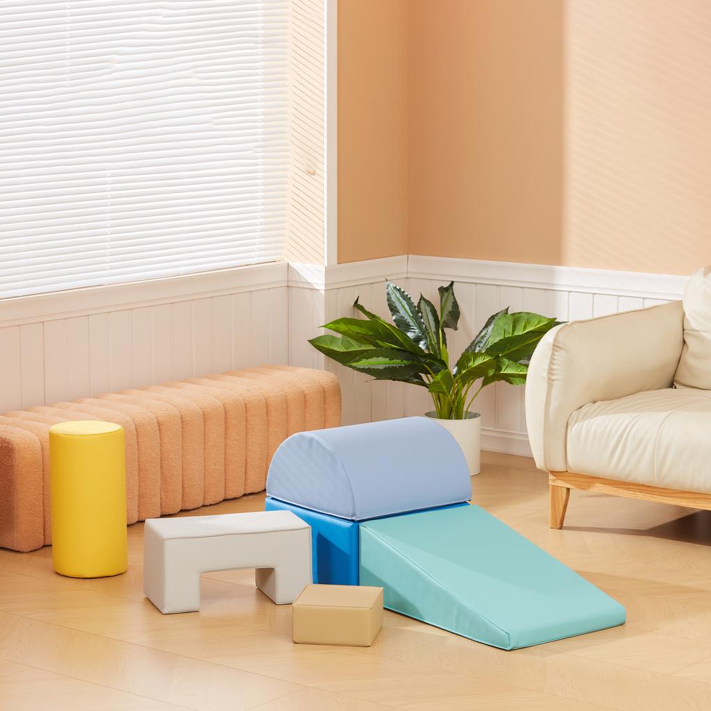 6 XXL Foam Building Blocks - Educational Game - Motor Skills Module - Certified EN71-1-2-3 Standards - 20D PU Foam