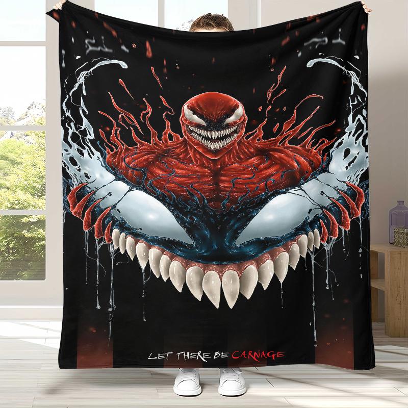 Marvel Avengers Spider Man Cartoon Flannel Blanket,Ultra Soft Warm Plush Throw for Home Bedroom Bed Sofa Cover Office Picnic