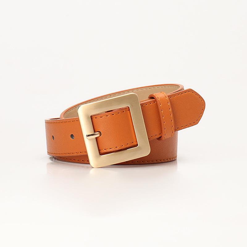 New Versatile Simple and High-end Women's Belt Square Buckle Fashion Korean Style Decorative Jeans Belt Belt Belt Women