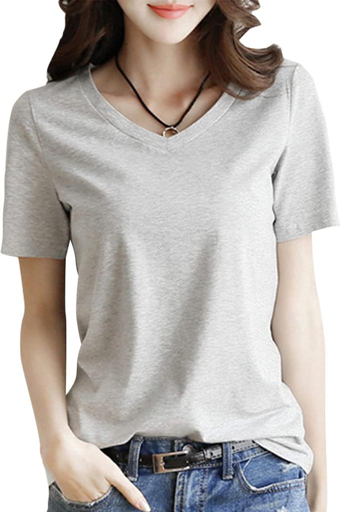 Neiman by Short Sleeve Cut and Sew and Perfect for and All Year Easy to Move Gray Size V-Neck T-Shirt, Plain, Simple, Top, Adult, Stylish, Cute, Cute,