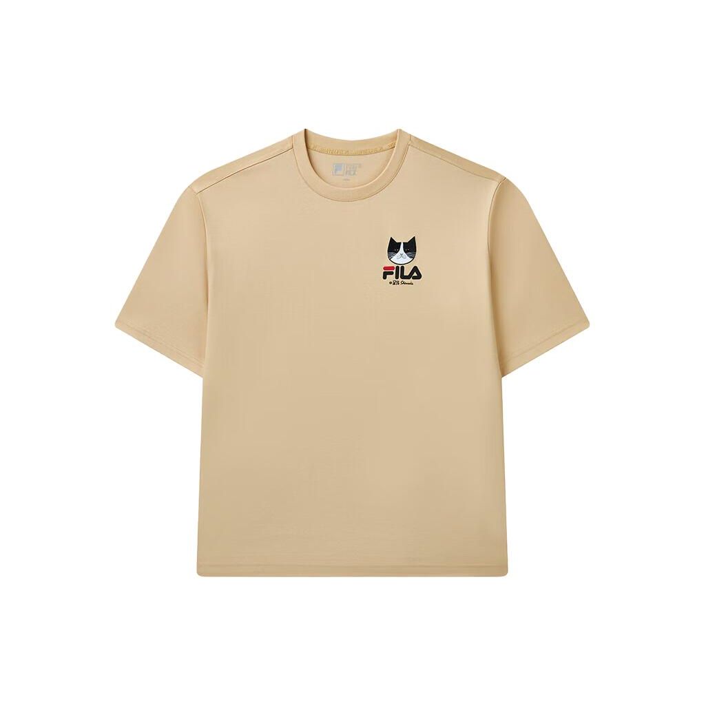 

FILA X Pepe Shimada Cartoon Pattern Logo Letter Round Neck Pullover Short Sleeve T-Shirt Unisex Tops Hazelnut F11M123190F-LK XXL