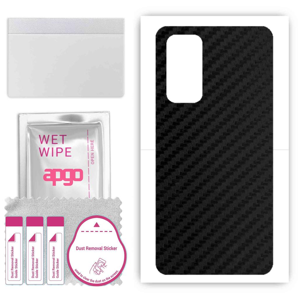 apgo Adesivo Protettivo Skin per il retro compatibile con Xiaomi Mi 10T Pro 5G, Pellicola Wrap, Foglio, Vinile - Motivo Nero Carbonio