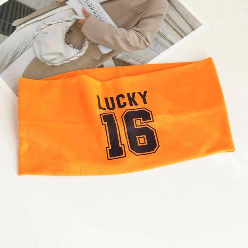 

American Sports Hair Band Widened Personality High Elastic Headscarf Women Running Fitness Sweat-Absorbent Breathable All-Match Closed Toe Headband Orange