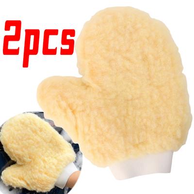 1/2pcs Multifunction Car Wash Glove Coral Mitt Soft Anti-scratch for Auto Wash Thick Cleaning Glove Car Wax Detailing Brush