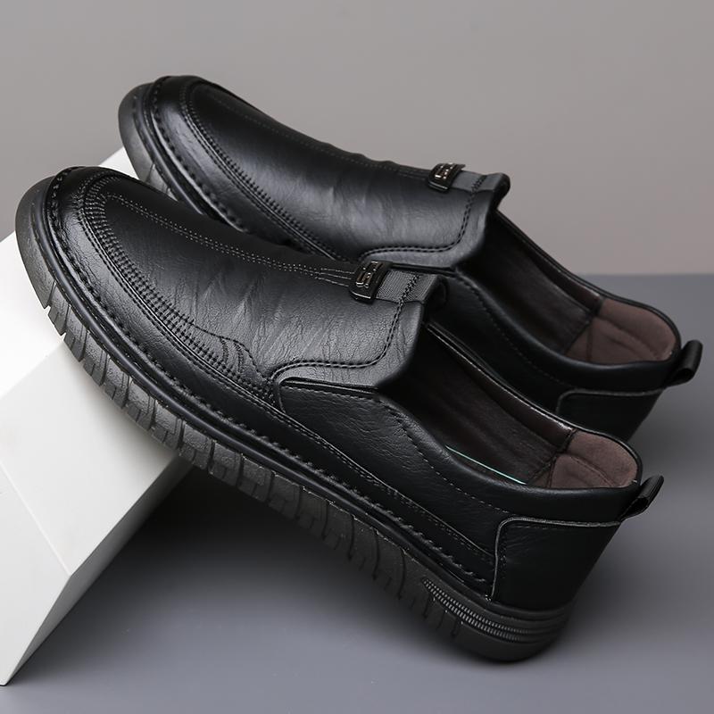 Mens Leather Loafers Non Slip Walking Flats Breathable Outdoor Slip on Casual Shoes for Male Work Office Driving Sneakers Big 48
