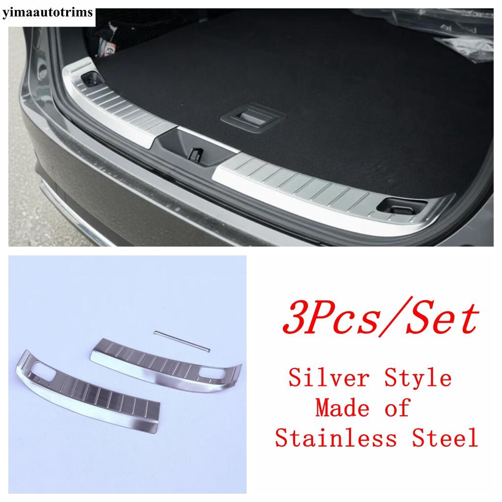 Car Rear Bumper Door Sill Trunk Tread Plate Panel Cover Trim For Mazda CX-70 CX-80 CX-90 2025 2026 Stainless Steel Accessories