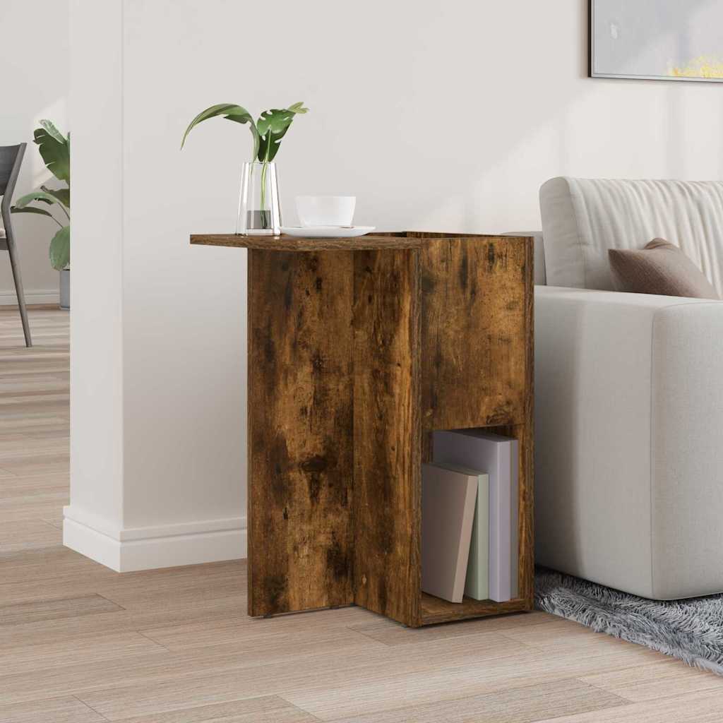 Side Table Smoked Oak 35 x 40 x 55 cm Wood Based Material