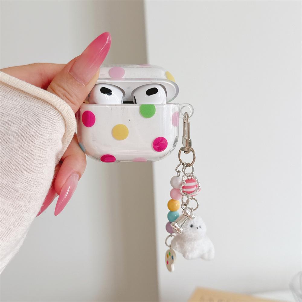 Small fresh color polka dot earphone cover for Apple AirPods 1 /1 generation simple fun PRO1/PRO1 pendant