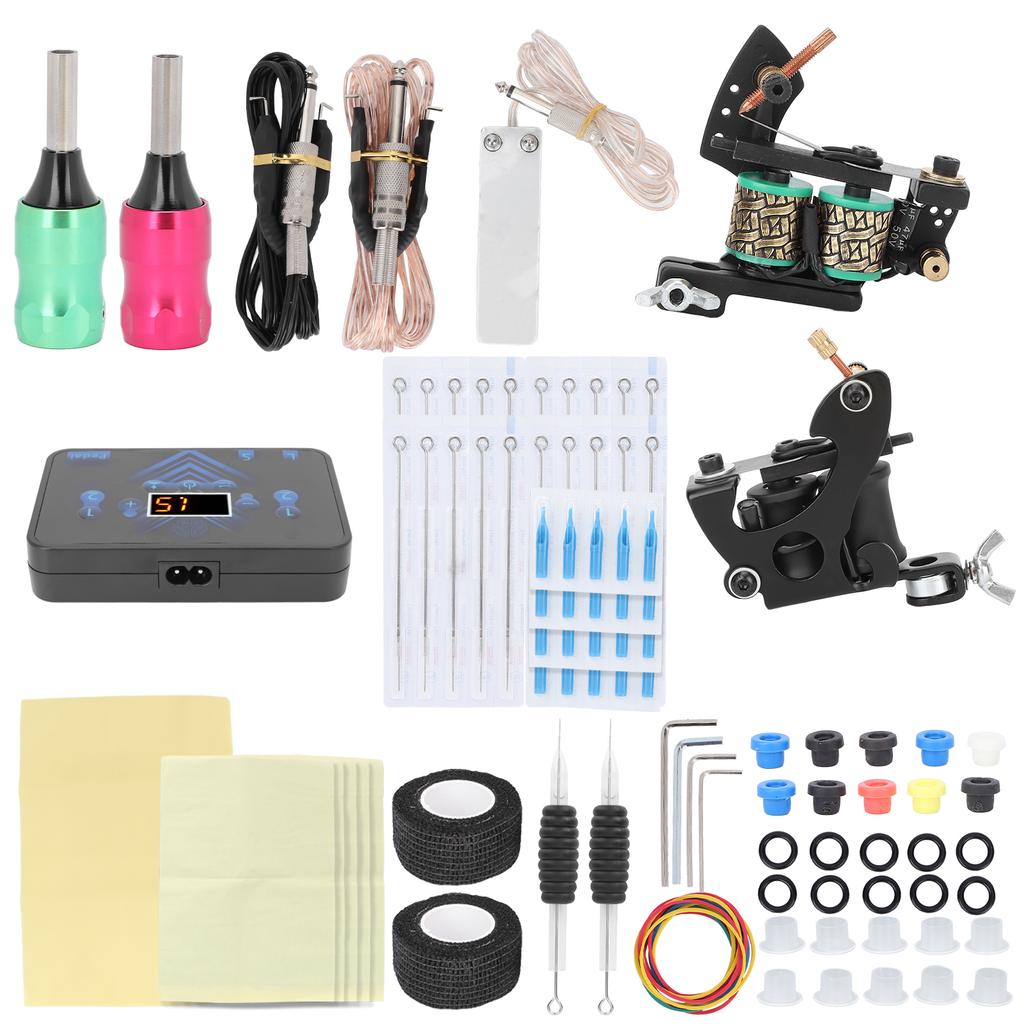 Tattoo Machine Kit Shader Liner Tattoo Coil Machine Tattoo Power Supply Complete Tattoo Tools