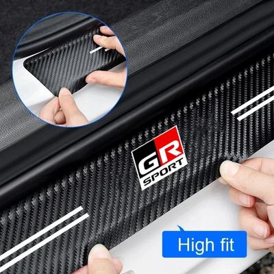 GR Gazoo Racing Car Door Sill Protector Trunk Bumper Anti Scratch Sticker For Hilux Corolla Aqua Prius Cruiser Camry Land