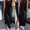 Stil European și American Comerț Exterior Rochie Femei Dantelă Decupată Rochie cu Bretele Fără Mâneci cu Șliț Fustă Tip Vestă Lungime până la Genunchi Fustă de Vară