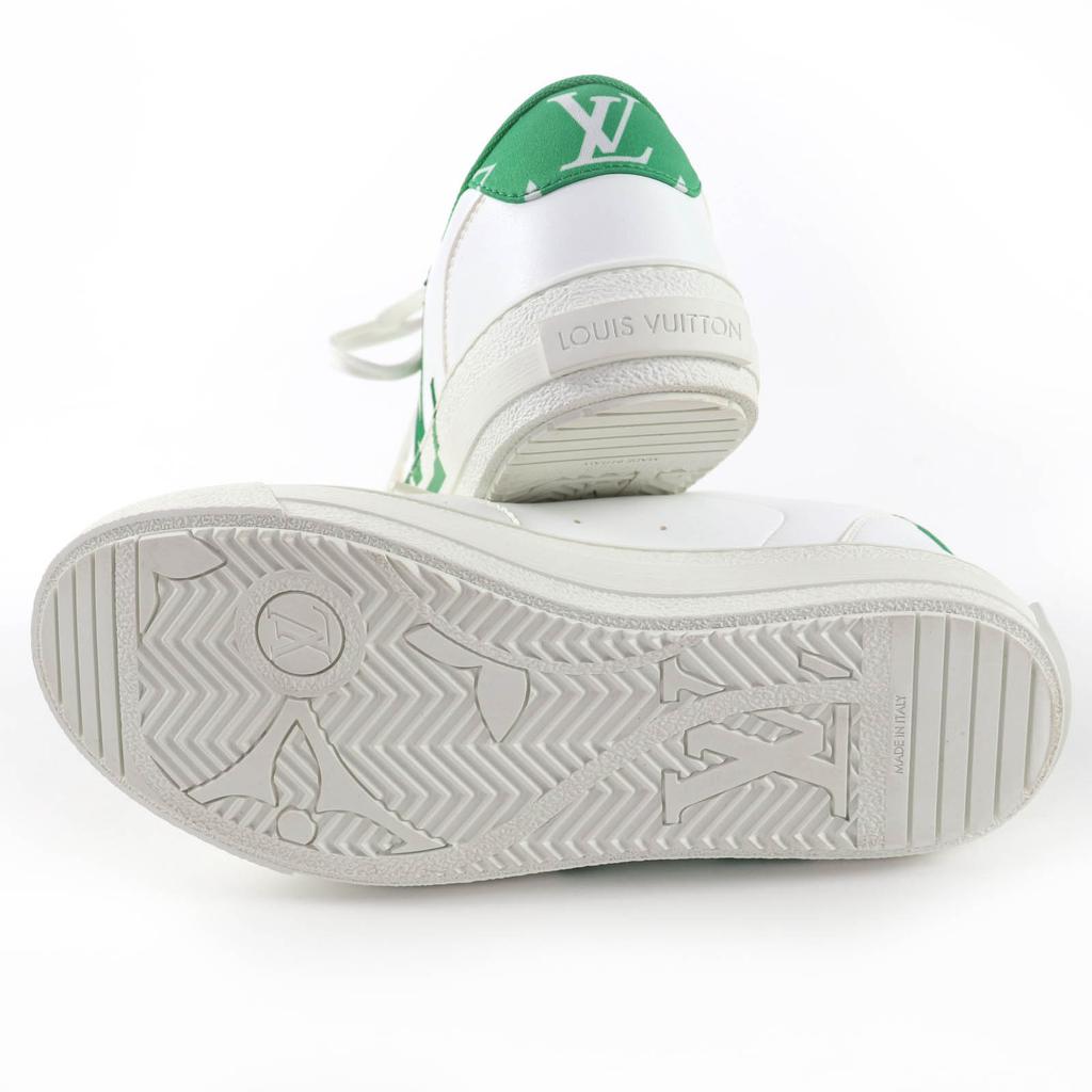 Great LOUIS VUITTON Low cut sneakers LV logo leather white leather Women 37 Used