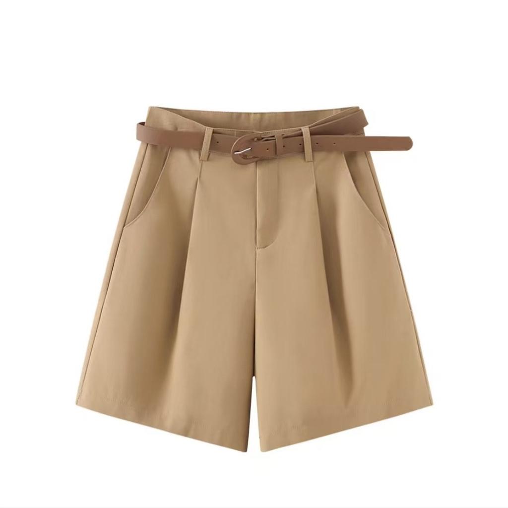 Women's High Waist Shorts Wide Leg Bermuda Shorts Loose Fit Solid Color Commuter Casual Summer Work Short Pants