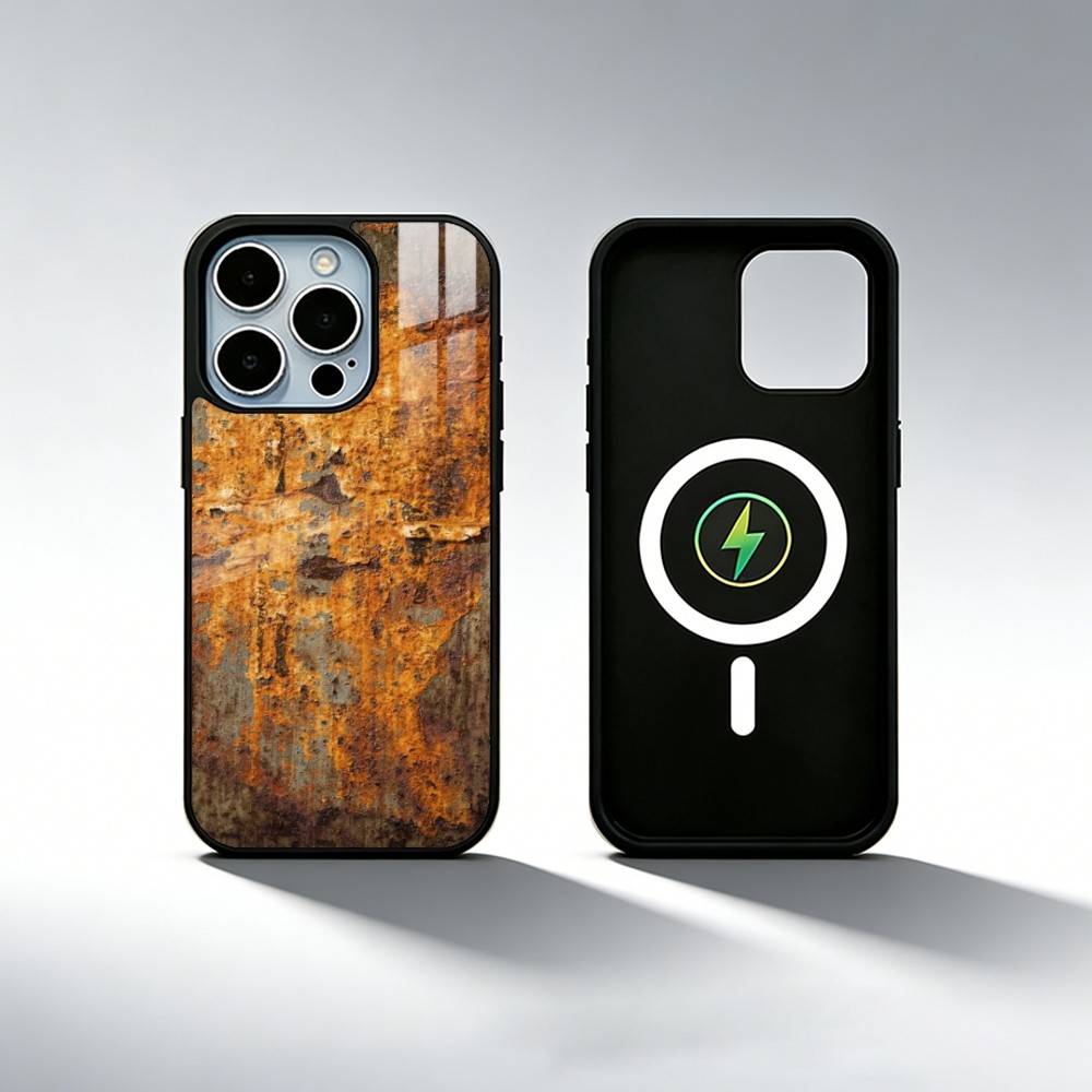 Industrial Style Rusty  Phone Case For iPhone17,16,15,14,13,12,11 Plus,Pro Max Magnetic For Magsafe Wireless Charging