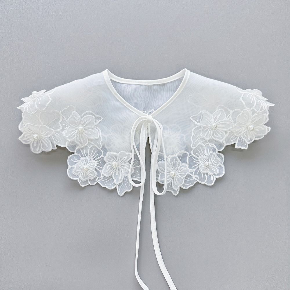 Organza Flower Fake Collar Exquisite Lace Neckline Shoulder Decoration Fake Collar Women/girls