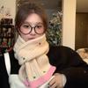 New Autumn and Winter Woolen and Woolen Scarf for Women Korean Style Versatile  Thickened Warm and Neck Protecting Scarf for Students