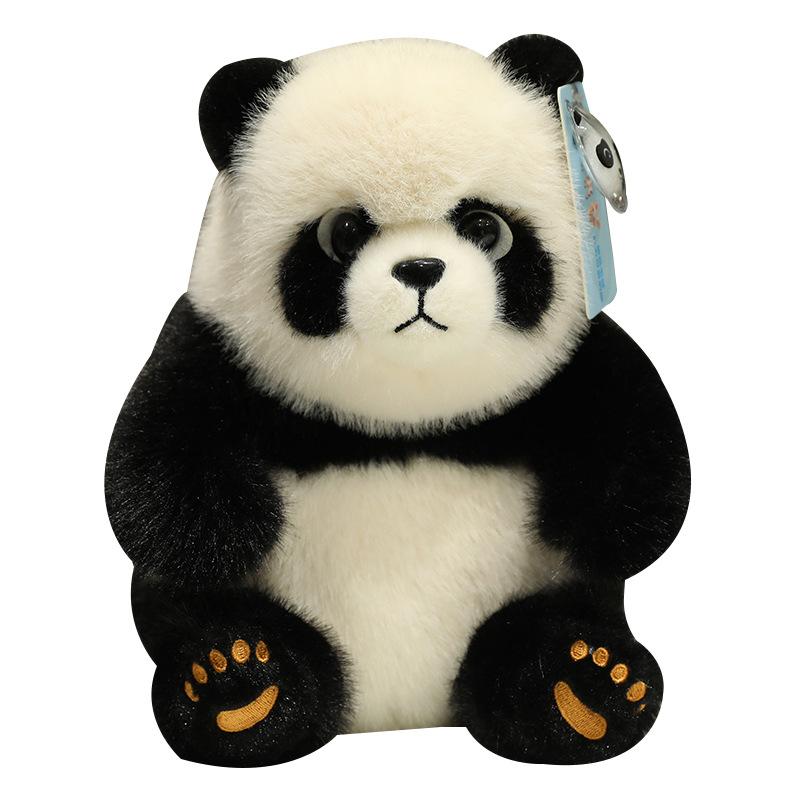 Cute simulation chubby polar bear doll plush toy black and white panda doll children's rag doll birthday gift