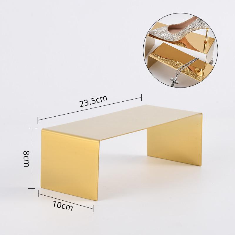 Metal Shoe Handbag Display Riser Stand Stainless Steel Shoe Bag Riser Holder Jewelry Display Riser Shelf Showcase Fixtures
