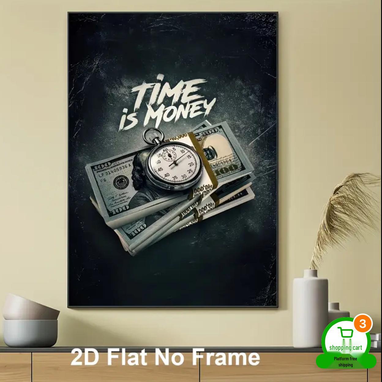 

Modern Dollar Pocket Watch Canvas Wall Art for Bedroom & Living Room 20x30