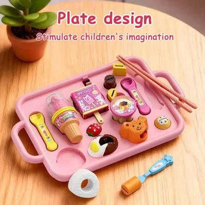 Strawberry Pudding Set Simulation Snack Pudding Princess Tea Time Toys Food Pretend Play Kitchen Accessories Early Education Play House Set