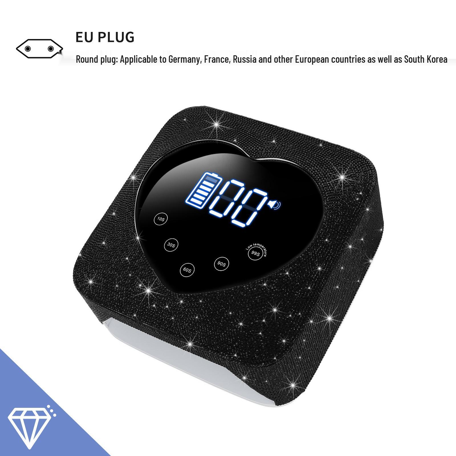 

Беспроводная сушка для ногтей с бриллиантовыми акцентами, перезаряжаемая лампа для светотерапии