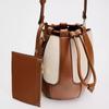 Canvas Drawstring Bucket Bag for Women Designer Handbags Luxury Shoulder Bags Crossbody Bags Phone Clutch Patchwork
