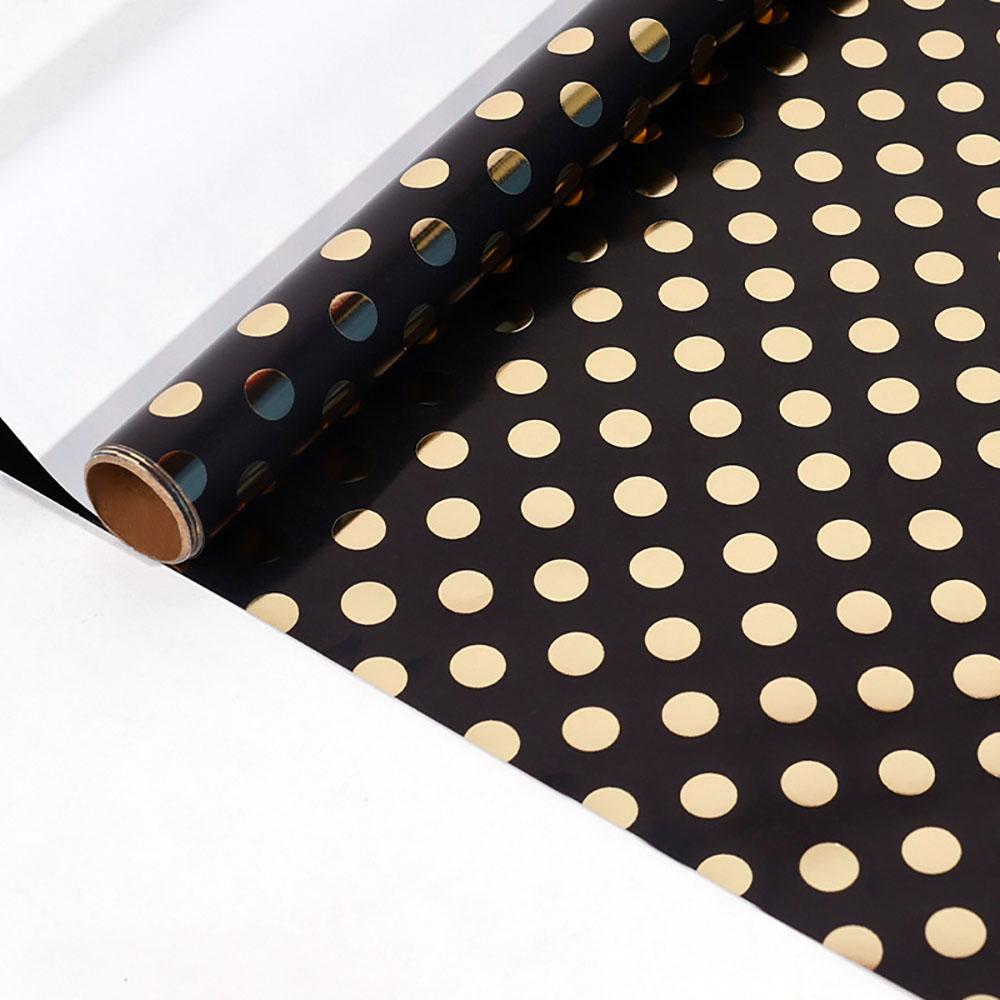 Papel de Regalo Negro Dorado 43x300cm Papel para Envolver Regalos Ramo de Lunares Navidad Día de San Valentín Cumpleaños Regalos Decoraciones Papel