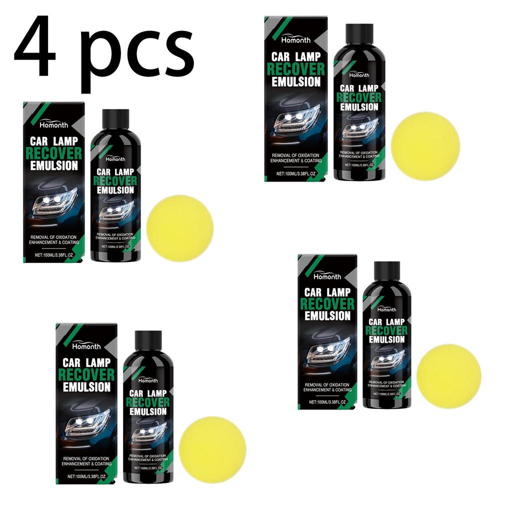 Homonth Car Headlight Maintenance Kit, Headlight Cleaning and Stain Removal, Headlight Scratch Renovation and Polishing Care Kit 100ml