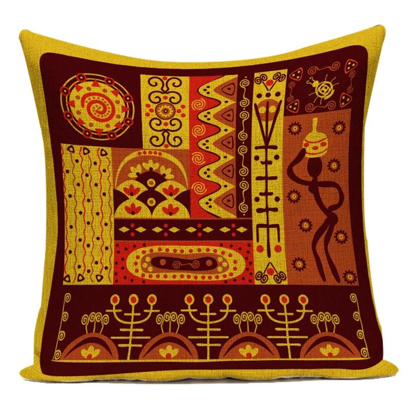 African Style Animal Elephant Geometric Polyester Pillow Covers Decorative Sofa Home Cushion Cover For Living Room Decoration