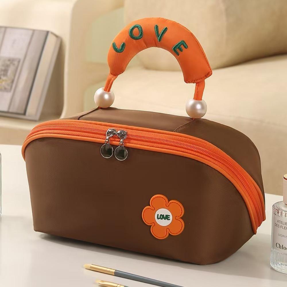 Large Capacity Cloud Pillow Makeup Bag Pearl Wash Bag Portable Handheld Cosmetic Bag Travel