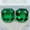 20.40 Ct Natural TSAVORITE GARNET Square Cut GREEN Loose Gemstone Pair CERTIFIED