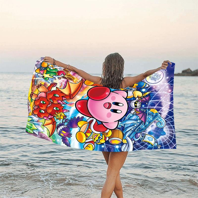1pc Kirby2 Beach Towel, Beach and Seaside Swimming Pool Equipment, Fashion Pattern, Rectangular, Travel Essentials
