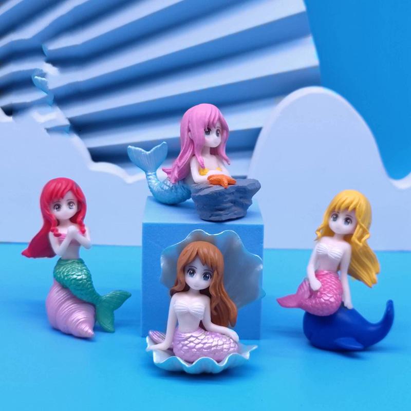 The Mermaid Little Figure Toy Pvc Car Accessories Doll Micro Landscape Accessory