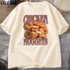 Chicken Nuggets Rap Vintage Graphic TShirt Unisex Funny Retro Food Lover Tee Aesthetic Trendy Y2K Streetwear T Shirt Oversized