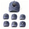 Puppy Embroidered Baseball Cap Pure Cotton Soft Top Old Washed Sunshade Cap Popular Hat