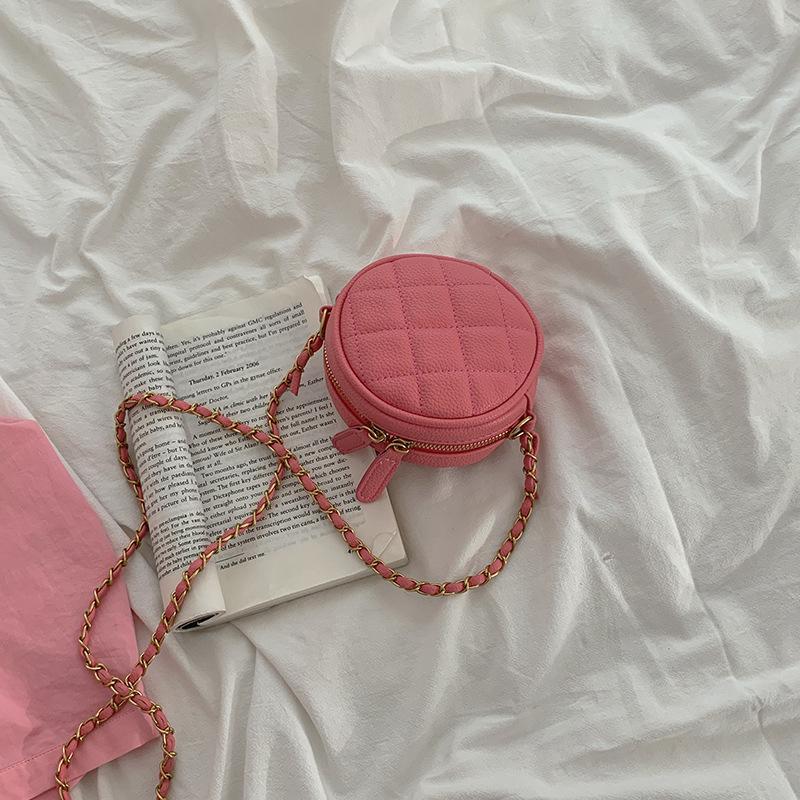 Сумка через плечо Женская Новейшая Летняя Мода Сумка на Алмазной Цепочке Высококачественная Маленькая Круглая Сумка Женская Сумка на Плечо