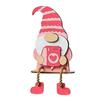 Valentines Day Wooden Gnomes Decoration Rose Gnomes Figurines Shelf Sitter with Dangling Legs Romantics Valentine Gift