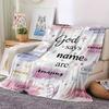 God'S Amazing Name Throw Customizable Blanket Personalized Name Soft Warm Cozy For Sofa Couch Office Bed Picnics Ideal For All Seasons Playful Design