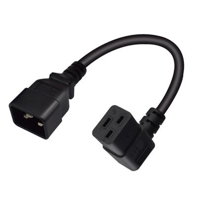 Napájecí kabel PDU UPS Pravý úhel IEC320 C19 na C20 Napájecí kabel 16A 250V, 3pinový prodlužovací kabel C20 na C19 Cestovní kabel 10cm