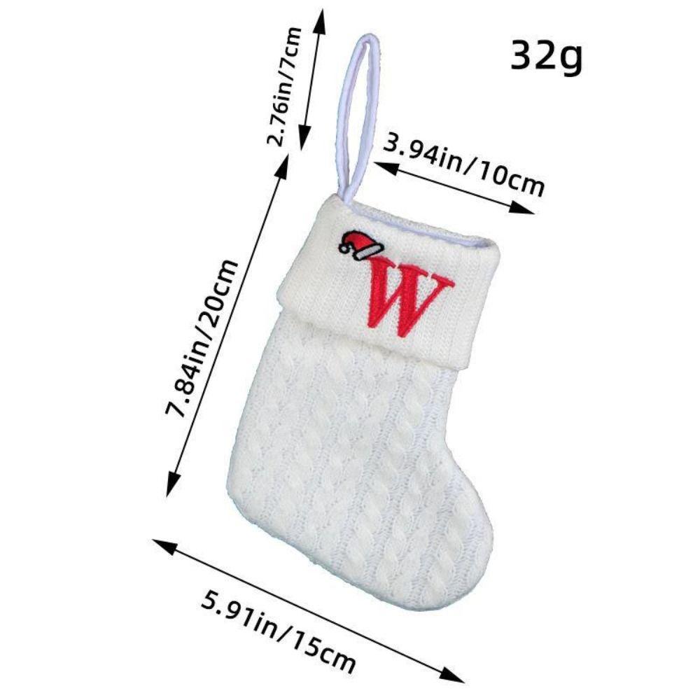 Embroidered Christmas Socks Alphabet Christmas Tree Pendant  Christmas Tree