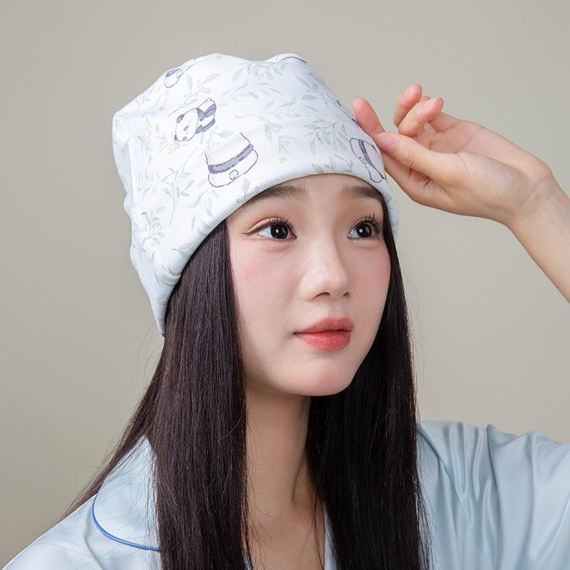 Lovely Tao Double-Layer Windproof Postpartum Hat - Warm & High-Elastic Cotton Head Protection for Pregnant Women