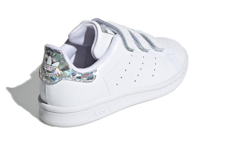 Adidas Originals Stan Smith Low top Kids' Skateboarding Shoes White Silver Children Aged 3 7 Years Old EE8484