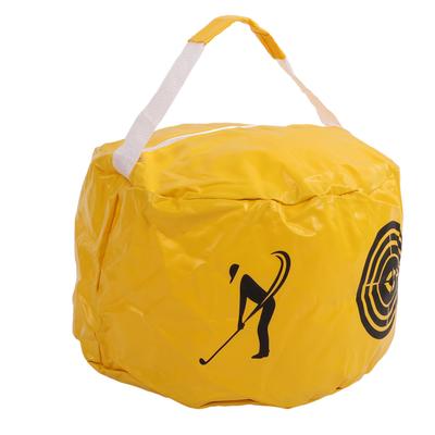 Golf Schlagbeutel Wasserdichtes PVC Glatte Oberflächen Reißverschlussdesign Golf Schwung Trainingsbeutel für AnfängerGelb