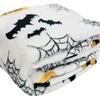 Halloween Flannel Blanket - Soft, Warm, Spider Webs, Witch Hats, Bats Design