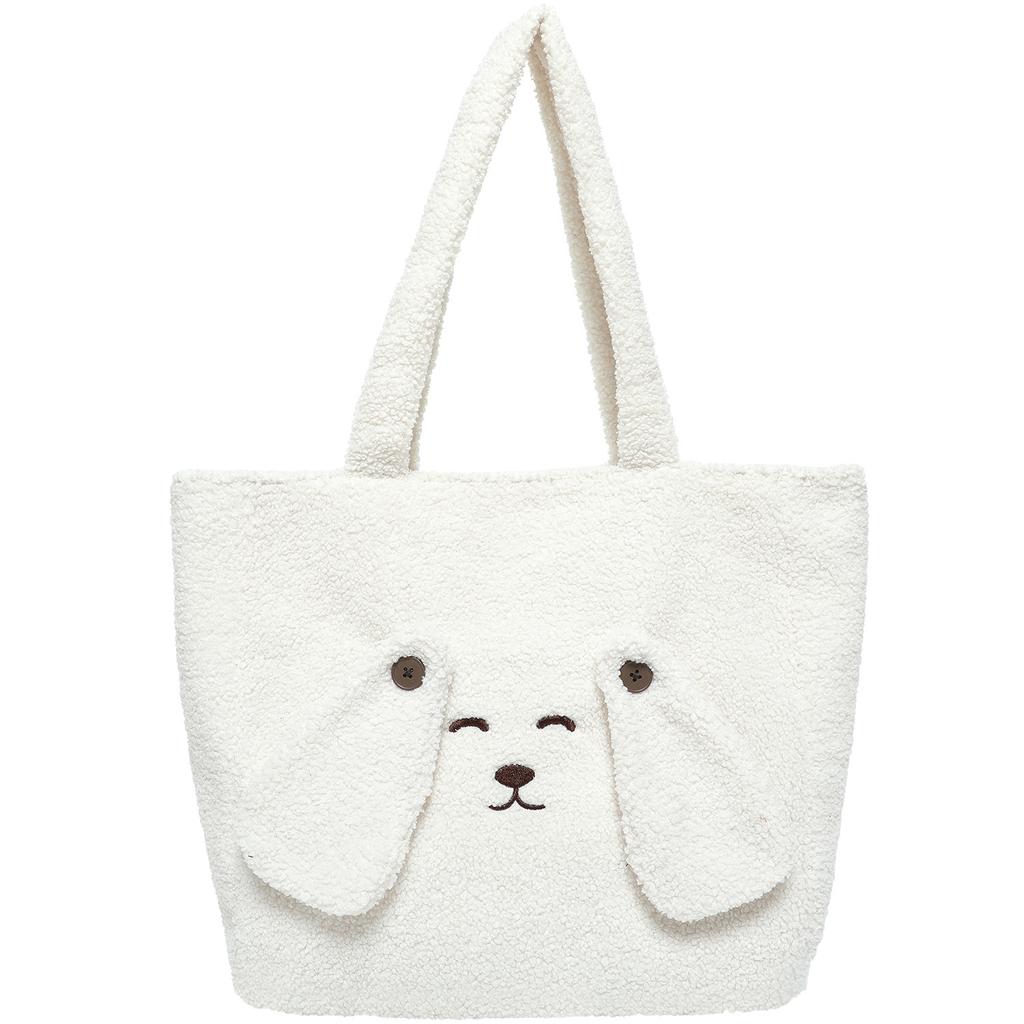 Neue Braune Niedliche Plüschtasche Lammwolle Pendler Umhängetasche Große Kapazität Tragetasche
