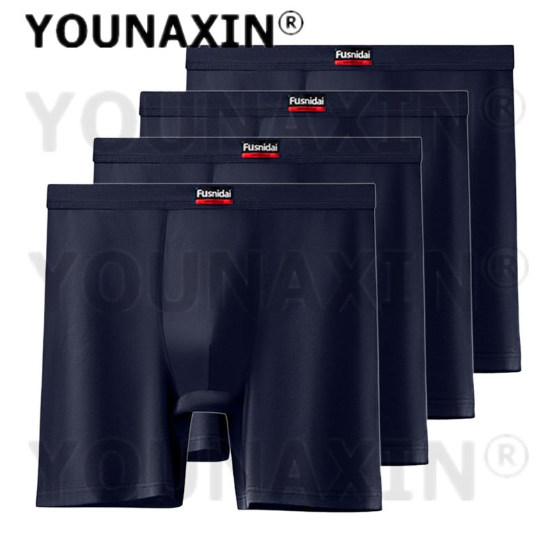 4 Pcs Men's Underwear Long Leg Plus Size Boxer Shorts Oversize Underpants Cotton Undies Loose Panties Fit 60-210KG