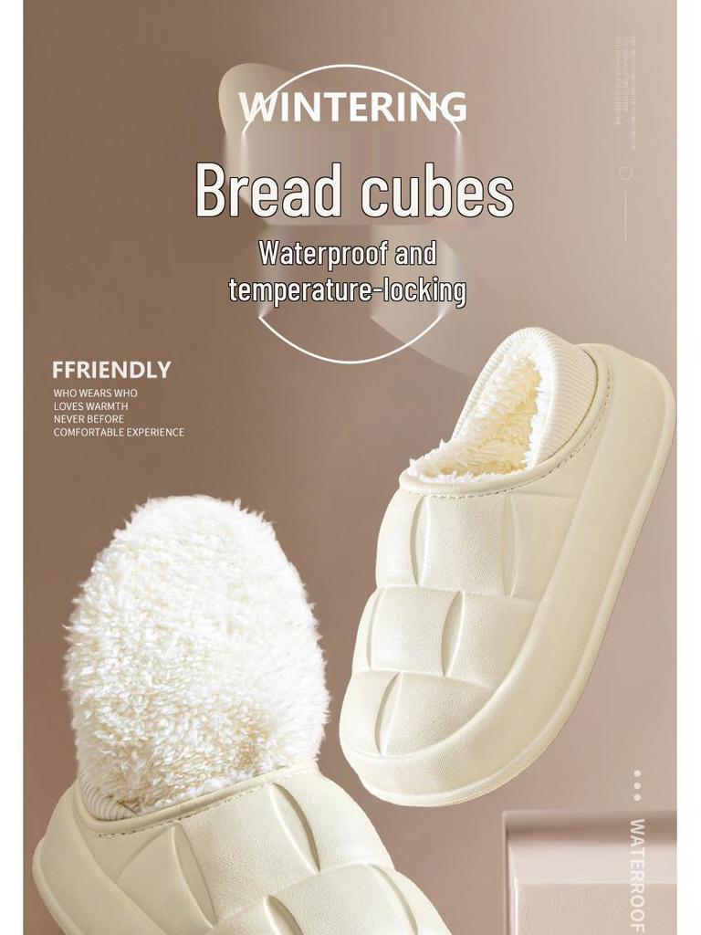 Winter Thick Sole Cotton Slippers, Indoor/Outdoor Unisex Warm Home Shoes