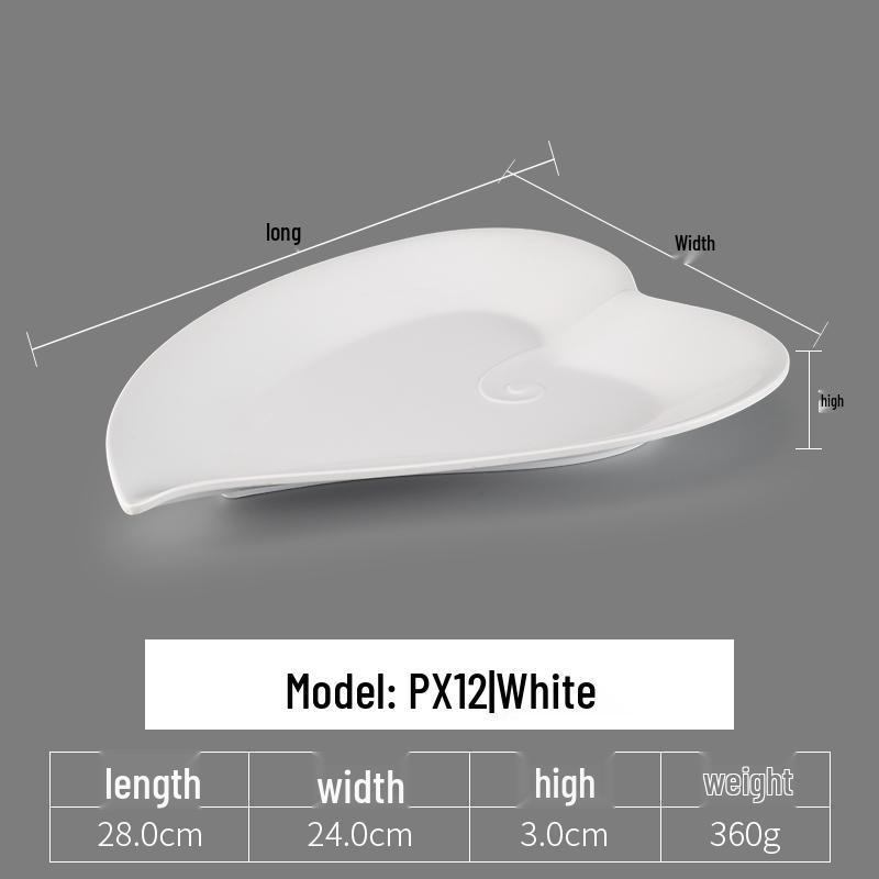 Irregular Shaped White Melamine Plates for Hotel & Restaurant - Porcelain Imitation Cold Dish Saucers