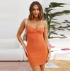 Slim Stretch Knit Cross Strapless Sleeveless Solid Color Dress for Women Spring